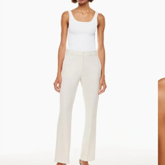 Aritzia Babaton Sculpt Knit Square Neck Tank Top White Size Medium - Picture 2 of 8